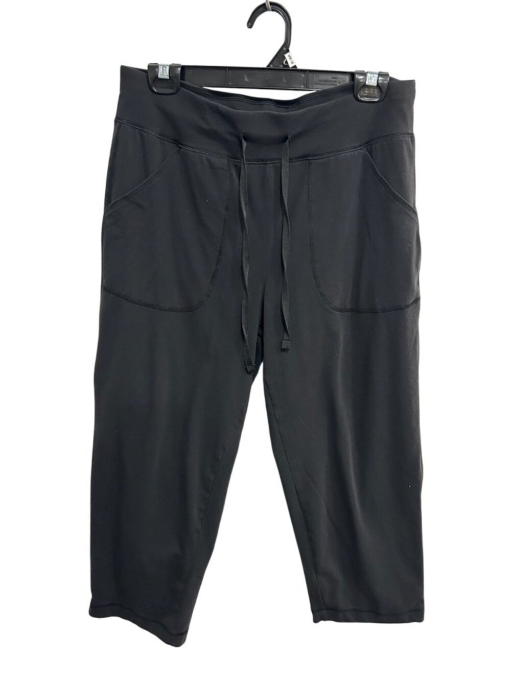 Athletic Works Black Drawstring Cotton Blend Capri Pants Size M Sporty Calmcore